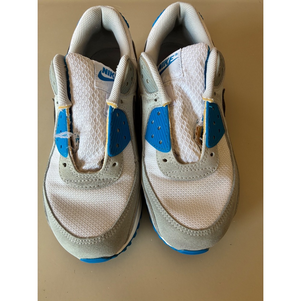 Nike Air Max 90 White Photon Dust Laser Blue FN6958-102 Mens 8